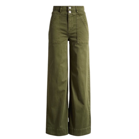 Frame Le Slim Palazzo Pants NWT, Color: Washed Surplus - Picture 1 of 6
